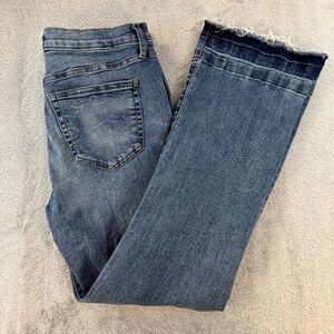 GAP Baby Boot Jeans Women’s Stretch Denim Medium Wash Raw Hem 10 30R